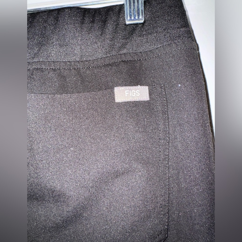 FIGS Zamora jogger scub bottoms, black, small, double string multi-color